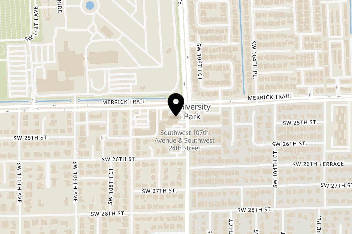 Map showing the location of Luis Galindo Latin American Miami on 10700 Southwest 24th Street in Miami